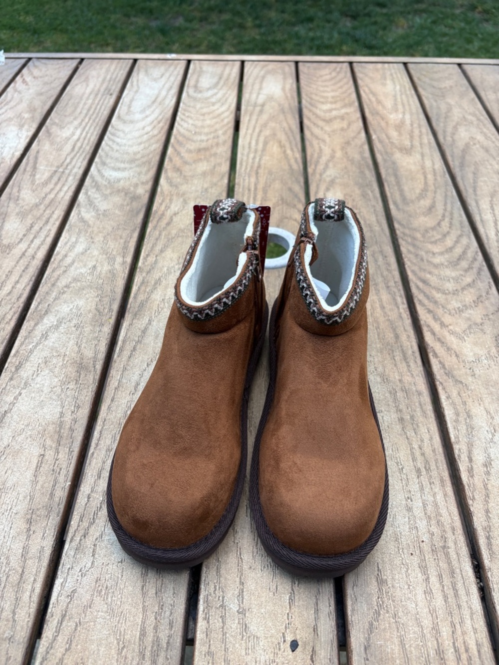 Muk Luks Kids Chestnut Brown Suede Ankle Boots